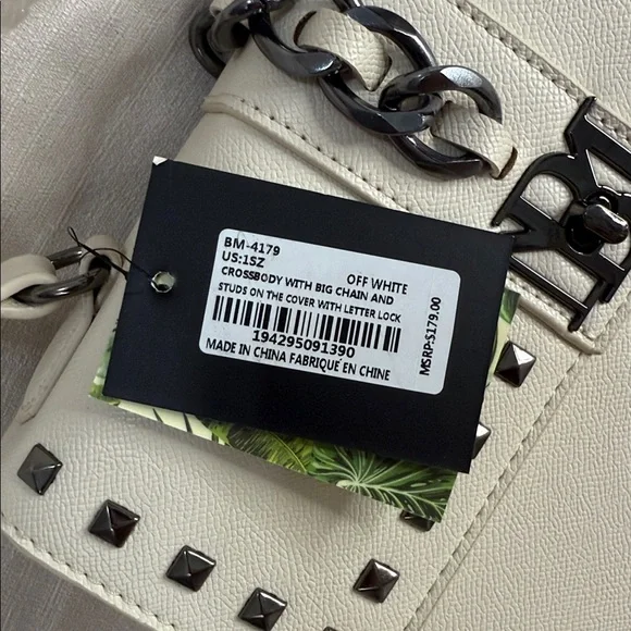 Badgley Mischka Studded Off White Bag - Picture 11 of 11